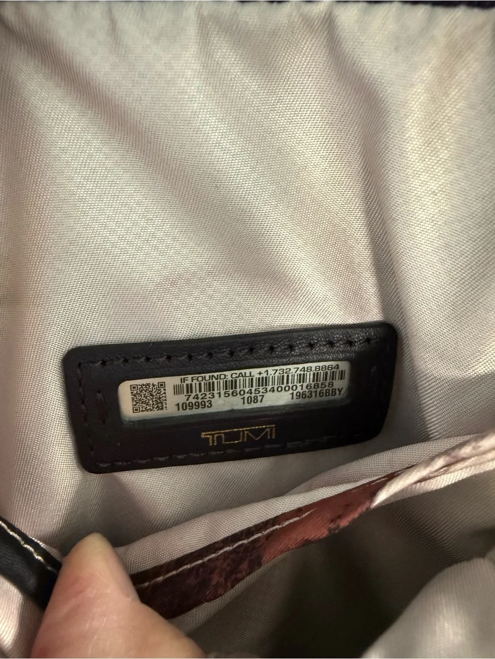 TUMI Nylon Crossbody Bag Purple Gold Hardware Repair Project As Is